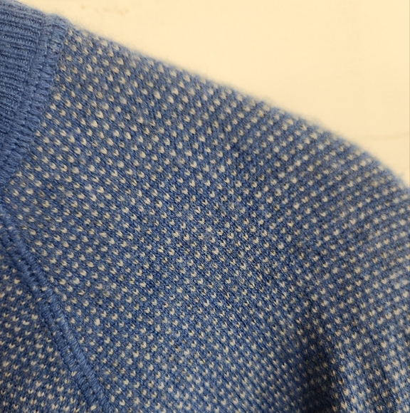 Vince Men’s Preppy Casual Birdseye Wool Cashmere Raglan Crew Sweater Blue Medium - Picture 8 of 12